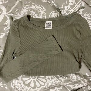 PINK waffle knit long sleeve